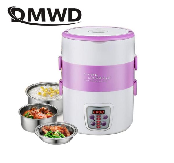 Cuiseur à riz électrique multifonction rendez-vous intelligent 3 couches mini chauffage en acier inoxydable cuisinier boîte à déjeuner conteneur vapeur 220 V 28892499