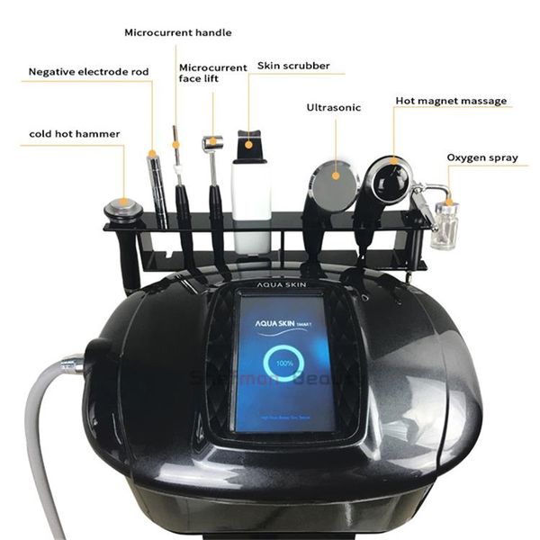 Máquina de belleza facial multifunción Ultrasónico Martillo frío caliente Eliminación de arrugas galvánica Estiramiento facial Aerosol de oxígeno Rejuvenecimiento de la piel