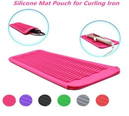 Outils de lisseur de cheveux multifonctions pochette de tapis en silicone résistant antidérapant pour fer à friser baguette fer à sertir support de chaleur plat 3682547