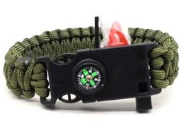 multifunctionele handgemaakte parachute koord armband outdoor camping sport armbanden beste mens 550 paracord armband met fluitje vishaak aas