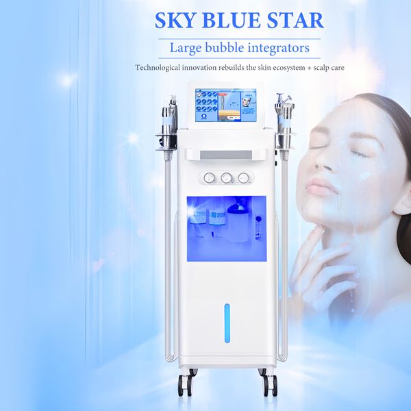 Multifonction Hydra Machine Nettoyage du visage Soins de la peau Rétrécir les pores Calmer la peau Microdermabrasion Hydra Aqua Peeling Facial Machine