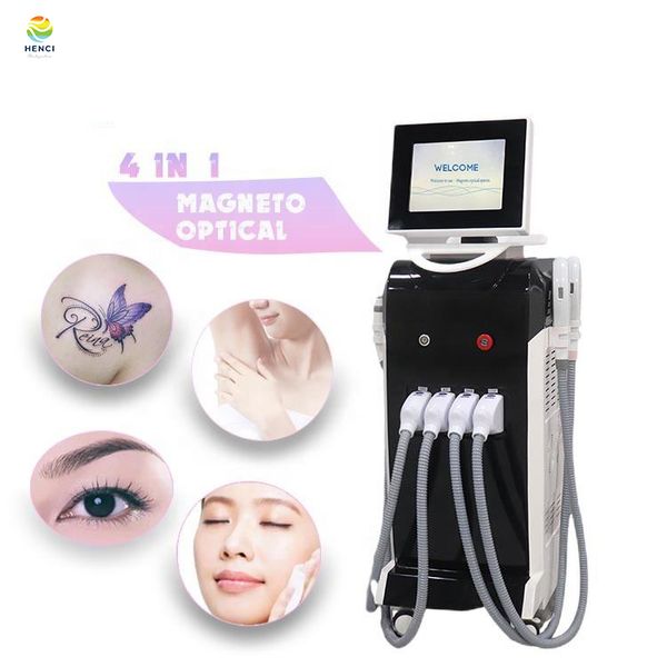 Laser multifonction opt elight ipl rf nd yag détatouage au laser rajeunissement de la peau 4 en 1 ipl laser magnéto beauté équipement d'épilation