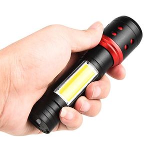 Multifunctionele LED Cob zaklamp 8000 lumen Krachtige XML T6 Torch zaklampen Super heldere USB-oplaadbare fakkelslamp met ingebouwde 18650-batterij