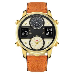 Multifunctionele heren Watch Quartz Digitale display Datum Waterdichte roestvrijstalen horloge Montre de Luxe