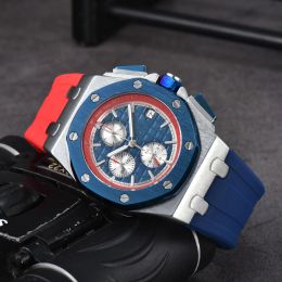 Multifunctionele nieuwe ontwerper luxe Moissanite Watch Date AP Mens horloges Alle Dial Work Quartz Chronograph Clock Men Bekijk volledige functie