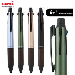 Multifonction Original Uni MSXE5-2005 stylo chêne poignée de main presse 5in 1/4 en 1 stylo à bille 0.7mm crayon mécanique 0.5mm cadeau 240122