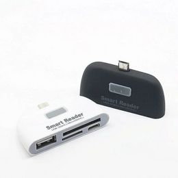Multifunctionele OTG naar USB 2.0 Smart Card Reader SD TF CardReader met voor Micro USB -poort voor Android -smartphonekaartlezers nieuw