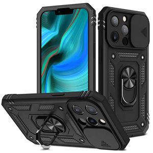 Coques de téléphone multifonctions pour Iphone 15 14 Plus 13 12 mini 11 Pro Max XSMAX XR Slide Camera Protection Heavy Duty 2 IN 1 Kickstand Magnetic Car Mount Case Back Cover MQ100