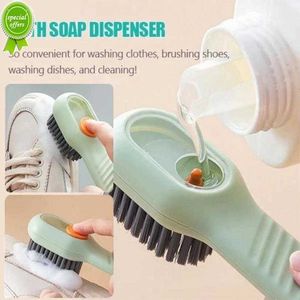 Brosse à chaussures multifonction automatique liquide à poils doux pour le lavage des chaussures brosse à vêtements à Long manche outils de nettoyage spéciaux