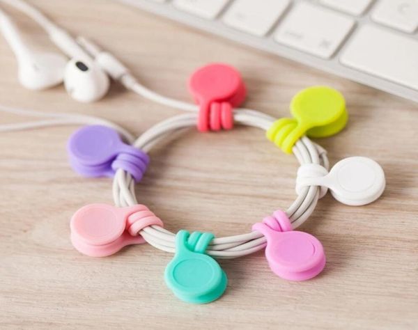 Accessoires de bureau magnétiques en Silicone multifonctions, organisateur de câbles, clé de téléphone, Clip de cordon, Clips pour écouteurs USB, stockage de ligne de données Ho6296799