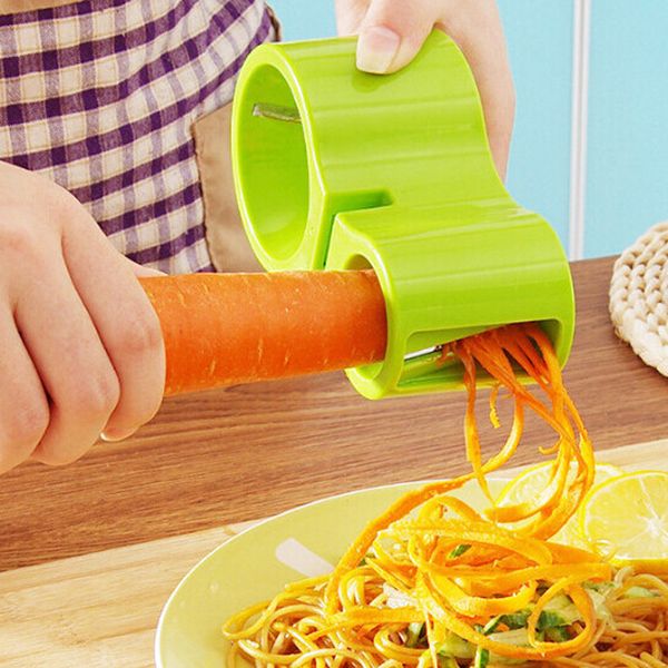 Multifonction Spirality Râpe À Double Tête Avec Aiguiseur 2 En 1 Râpes À Légumes Spirale Éplucheur Cutter Cuisine Outil Gadget DBC VT1773