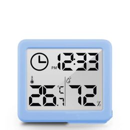 Multifunctionele thermometer Hygrometer Automatische elektronische temperatuurvochtigheid Monitor Klok 3,2 inch groot LCD -scherm