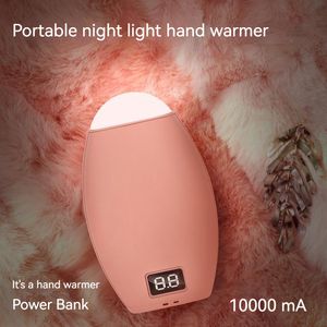 Multifunctionele USB Hand Warmer Portable Power Bank Charging Treasure Led Night Light dubbelzijds verwarming 10000mah