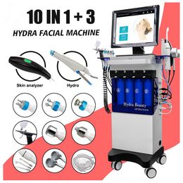 Multifonctionnel 13 en 1 Hydra Dermabrasion Aqua Jet Peau Rajeunir Reconstituer l'eau PDT Collagène Promouvoir RF Réduire les rides Salon de massage