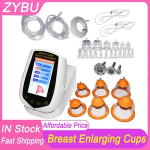 Multifunctionele 27 kopjes Vacuüm Cupping Schrapen Borstvergrotingsmachine Pompen Verwarmingstherapie Massager Butt Enhancer Billifting Microstroom ROOD Licht