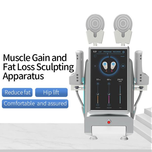 Multifuncional 4 manijas Ems Body Sculpting Muscle Body Sliming Machine para ventas al por mayor Ce Estimulación muscular de alta frecuencia