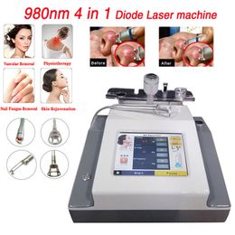 Multifonctionnel 4 en 1 980nm Diode Laser Vasculaire Araignée Veine Enlèvement Rajeunissement De La Peau Physiothérapie Beauté Machine