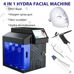 Multifunctional 4 in 1 zuurstof gezicht hefmachine hydra dermabrasie schoonheid apparatuur voor gezichtsreiniging huidverzorging met PDT-masker