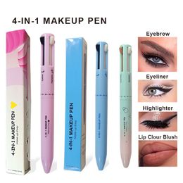 Multifunctionele 4 in1 Make-up Pen Wenkbrauwpotlood Waterdicht Blijvend Gemakkelijk Ware Eyeliner Niet bloeiend Kleurvast Natuurlijke cosmetische pen