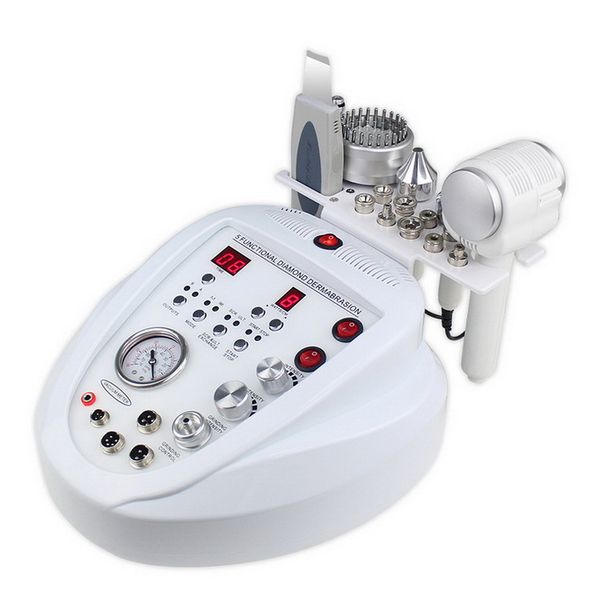 Multifonctionnel 5 en 1 diamant Microdermabrasion Machine à éplucher la peau à ultrasons RF yeux visage chaud froid marteau machine de soins de la peau