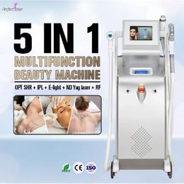 Multifonctionnel 5 en 1 OPT Elight Machine de rajeunissement de la peau ND Yag Laser détatouage dispositif d'épilation réduction des rides équipement de beauté