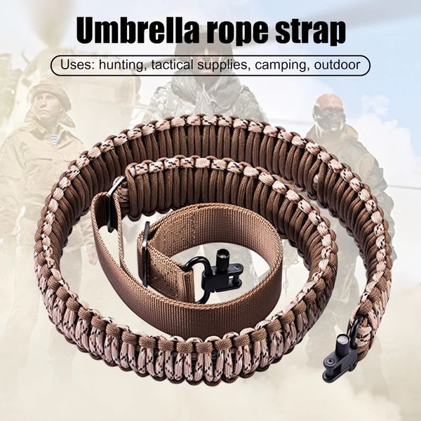 Multifonctionnel 7core 550 tressé Paracord Parachute cordon parapluie corde sangles réglable fusil pistolet fronde bandoulière ceinture 240117