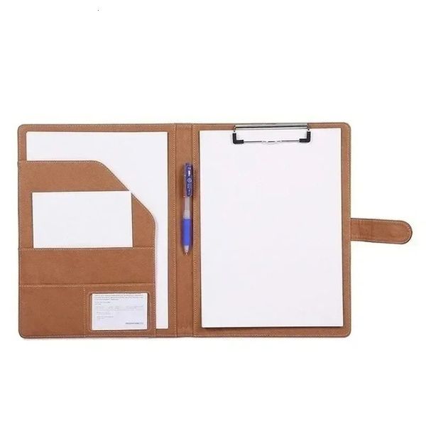 Carpeta de conferencia A4 multifuncional Papel Pu Pu Leather Contrato Archivo Carpetas Binder Office Supplies Desk Organizadores 240416