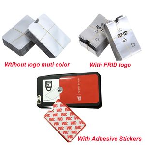 Porte-cartes de crédit en aluminium anti-RFID, sacs de support de protection d'identité avec autocollants adhésifs 6.2 * 9.2cm