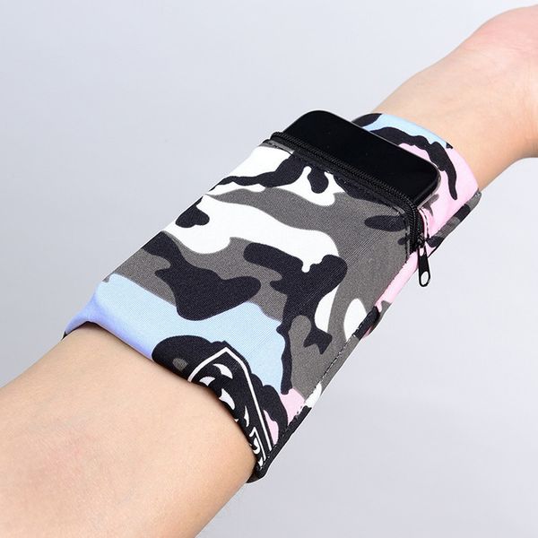 Bande multifonctionnelle fermeture éclair cheville Wrap Sport dragonne portefeuille sac de rangement étui Badminton basket-ball bracelet bandeau 7.25