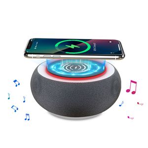 Haut-parleur Bluetooth multifonctionnel pour téléphone portable, chargement sans fil, Bluetooth 5.1, caisson de basses stéréo bilatéral, double haut-parleur, chargeur sans fil de bureau, Audio Bluetooth