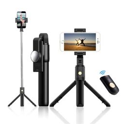 Perche à selfie multifonctionnelle pour caméra sans fil Bluetooth Trépied universel mini perche à selfie en alliage d'aluminium perche à selfie Bluetooth wh4689124