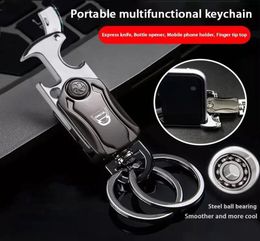 Multifunctionele flesopener Gyro Keychain Letter Opener Men039S Auto Taille Buckle Personaliseerde Business Key Ring3039879