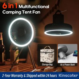 Outils de camping multifonctionnels rechargeables LED ventilateur de lumière de camping portable 10000mah lampe d'éclairage de tente pour circulateur extérieur 240314
