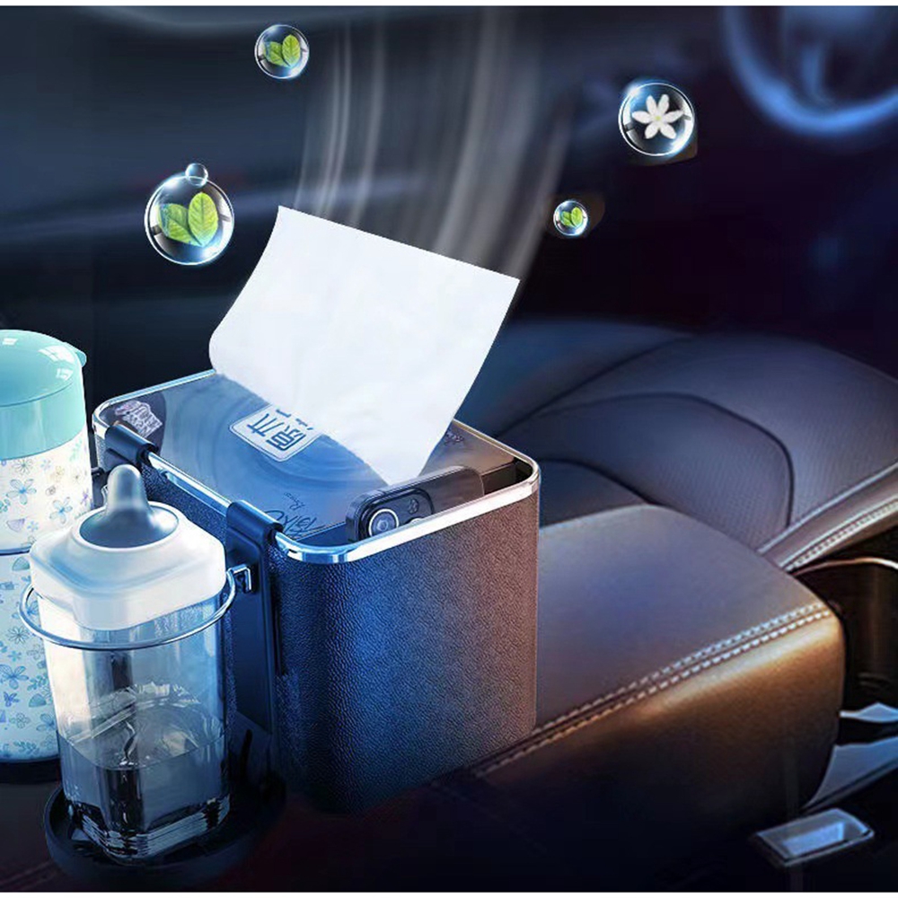 Caja de almacenamiento multifuncional para reposabrazos de coche, portavasos, organizador de coche para taza de agua, almacenamiento Interior, accesorios de limpieza