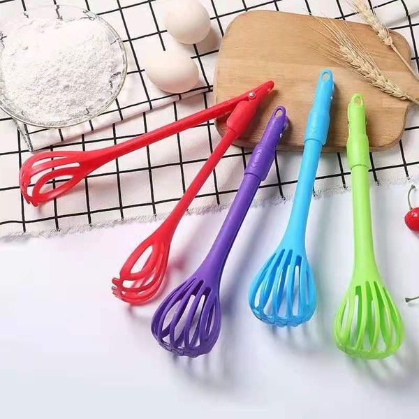 Utensili per uova multifunzionali Frullino per le uova manuale rotante Miscelatore per frusta da cucina in plastica Frullino per cuocere l'agitatore Silicone ecologico