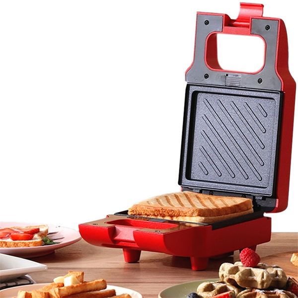 Maker petit-déjeuner électrique multifonctionnel Cake Ever Waffle Sandwich Maker Machine Pain Pain Pain avec deux Ovenwares antiadhésifs T200414