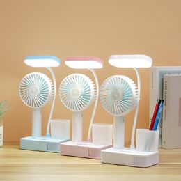 Multifunctionele elektrische fans luchtbevochtiger voor studenten om oogbescherming te leren Desktop LED Night Light USB Charging Mini Fan