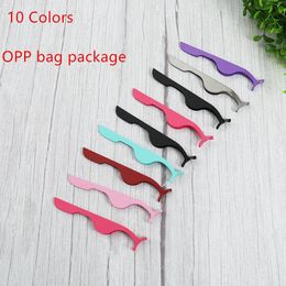 Multifonctionnel Faux Cils Pince À Épiler En Acier Inoxydable Applicateur De Cils Curler Clip Accessoires De Maquillage outils avec sac d'opp 50pcs