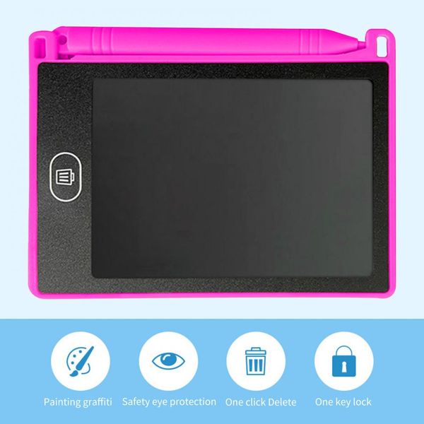 Multifuncional para niños Impermeables LCD Dibujo Dibujo Tableta de tableta Papelada de escritura de tableta LCD 4.4 pulgadas Lock Llave de llave