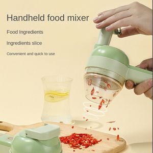 Multifunctional Fruit Slicer Electric Vegetable Chopper Tools Chargeable Wireless Gatling Veggie Cutter Handheld Garlic Paste Peeler Electric Brush ZL1308