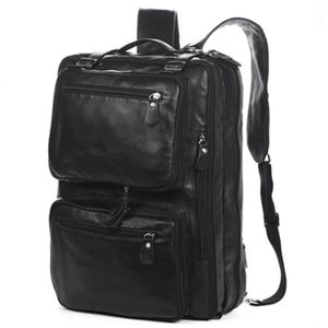 Sac à dos multifonctionnel en cuir véritable pour hommes, sac de voyage scolaire à la mode, grand sac à dos M036 240323