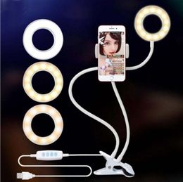 Multifunctionele slang Mobiele Telefoon Clip Live Vulverlichting 8cm Beugel trapless aanpassing Desktop Roterende schoonheidslampje