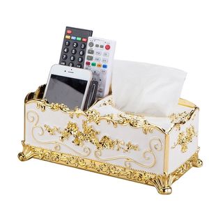 Multifunctioneel keukenweefsel Europese creatieve woonkamerlade Desktop Remote Control Napkin Storage Box 220611