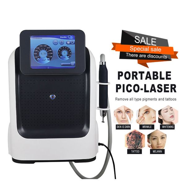 1200W Laser haute puissance picoseconde Q Switched ND Yag Laser Tatouage Enlèvement de l'acné 4 têtes Pico Laser Carbon Peeling Rajeunissement de la peau Poupée noire pour tous les types de peau