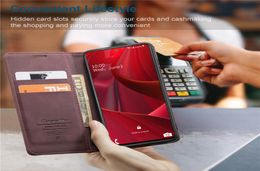 Multifunctioneel lederen retro frosted bank -kaarthouder portemonnee telefoonhoesje voor Samsung Note 20ultra S20FE S20 S10 S9 S9 S8 A51 A71 M31 4291180