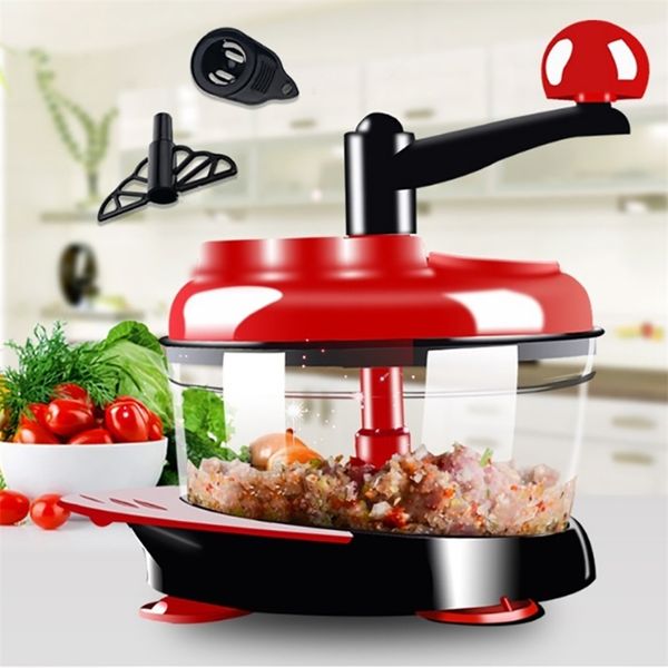 Hachoir à viande manuel multifonctionnel lame coupe-aliments ménage mélangeur de légumes Machine de cuisson en acier inoxydable 210423