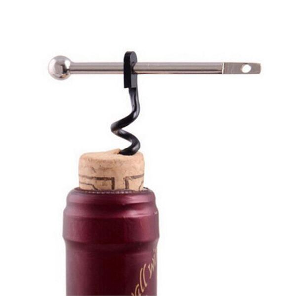 Mini sacacorchos de acero inoxidable EDC multifuncional para exteriores, abridor de botellas de vino con llavero, anillo, llavero, tipo tornillo de corcho, herramientas con mango en T