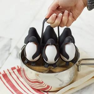 Estante multifuncional para almacenamiento de huevos en forma de pingüino, estante de almacenamiento para refrigerador, accesorios de cocina