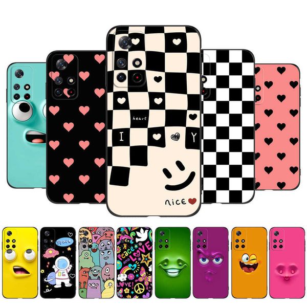 Para Xiaomi Redmi Note 11S 4G 5G Global Case Phone Cover Black Tpu Cute Funy