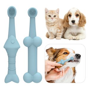 Kit de nettoyage buccal multifonctionnel pour animaux de compagnie, nettoyeur de dents pour chats et chiens, Plaque de brosse à dents pour animaux de compagnie